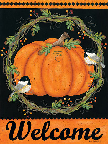 Lisa Kennedy KEN1021 - Chickadee Welcome Chickadee, Pumpkin, Welcome, Grapevine Wreath from Penny Lane