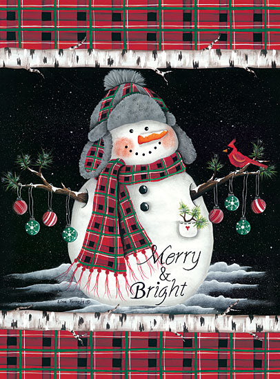 Lisa Kennedy KEN1042 - Merry & Bright - 12x16 Snowmen, Plaid, Holidays, Winter, Chalkboard, Merry & Bright, Ornaments from Penny Lane