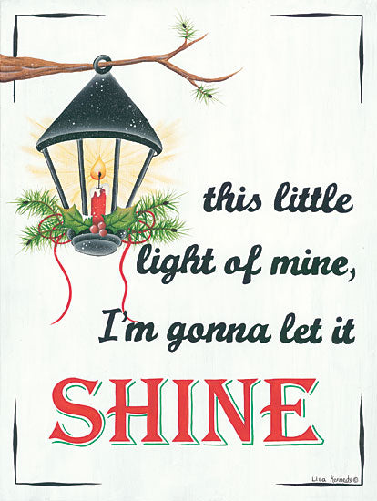 Lisa Kennedy KEN975 - Let It Shine Lantern, This Little Light of Mine, Candle, Pine Sprigs, Holiday from Penny Lane