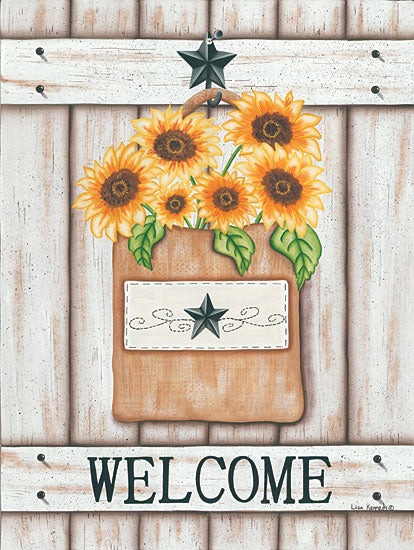 Lisa Kennedy KEN978 - Sunflower Welcome Sunflowers, Flowers, Welcome, Barn Door from Penny Lane