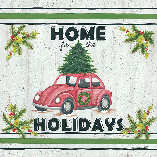 Lisa Kennedy KEN981 - VW Holiday Home for the Holidays, VW Bug, Beetle, Christmas Tree from Penny Lane