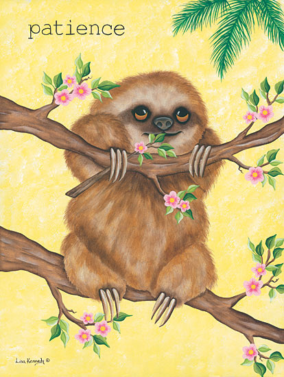 Lisa Kennedy KEN999 - Patience Sloth, Tropical, Flowers, Babies, Kids, Patience from Penny Lane