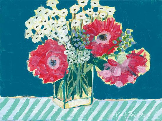 Kait Roberts KR100 - Flowers for Belle I - Flowers, Vase, Red, Pink, White, Abstract, Modern from Penny Lane Publishing