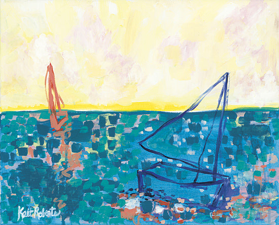 Kait Roberts KR114 - From My Terrace III - Sailboats, Lake, Coastal, Abstract from Penny Lane Publishing