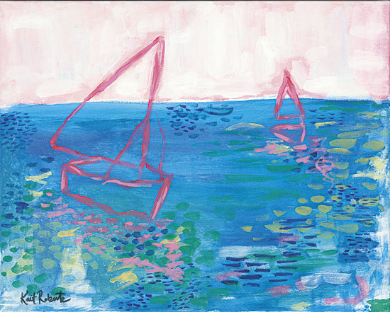 Kait Roberts KR115 - From My Terrace IV - Sailboats, Lake, Coastal, Abstract from Penny Lane Publishing