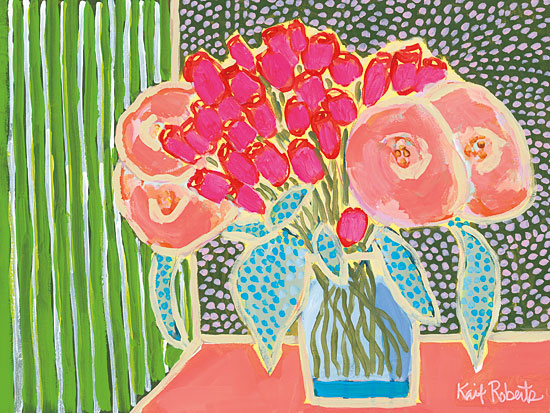 Kait Roberts KR132 - Flowers for Maude No. 2 - Flowers, Pink, Red, Modern, Abstract from Penny Lane Publishing