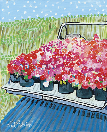 Kait Roberts KR133 - June Blooms - Truck, Truck Bed, Flowers, Red, Field from Penny Lane Publishing
