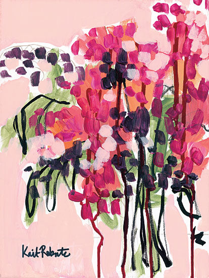 Kait Roberts KR159 - Picked in a Field in Maine Abstract, Vase, Flowers, Red, Black from Penny Lane