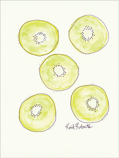 Kait Roberts KR167 - K is for Kiwi Abstract, Kiwi from Penny Lane