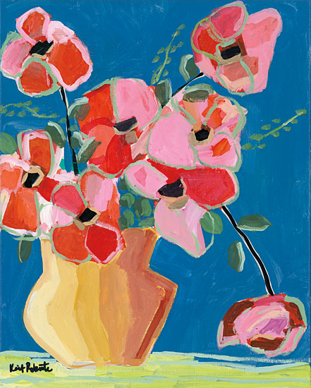 Kait Roberts KR179 - Poppin' Abstract, Flowers, Pink, Red, Vase from Penny Lane