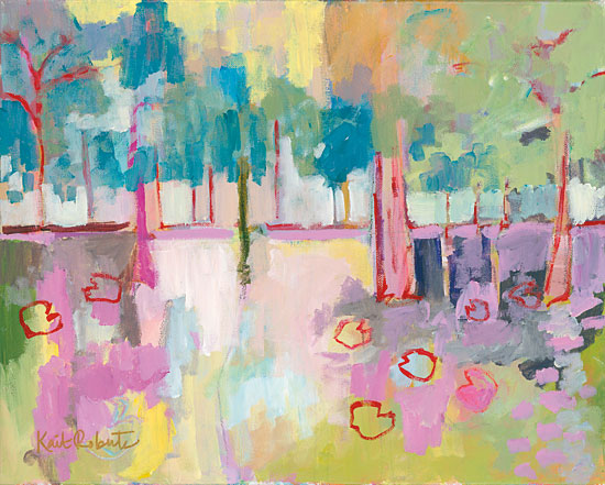 Kait Roberts KR186 - The Private Cove Flowers, Abstract, Trees, Forest, Purple, Green from Penny Lane