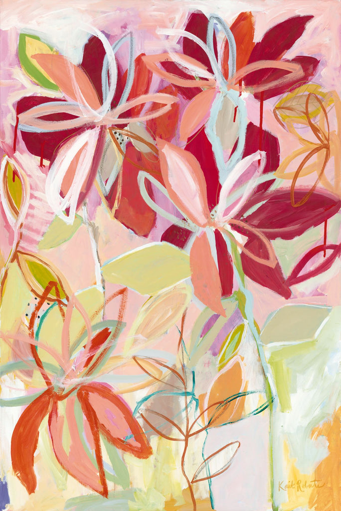 Kait Roberts KR203 - KR203 - Strawberry Fields - 12x18 Abstract, Modern, Flowers, Strawberry Fields from Penny Lane