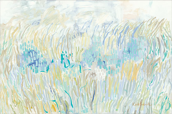 Kait Roberts KR204 - Windswept Seagrass Abstract, Seagrass, Blue, Gold, Gray, Field from Penny Lane