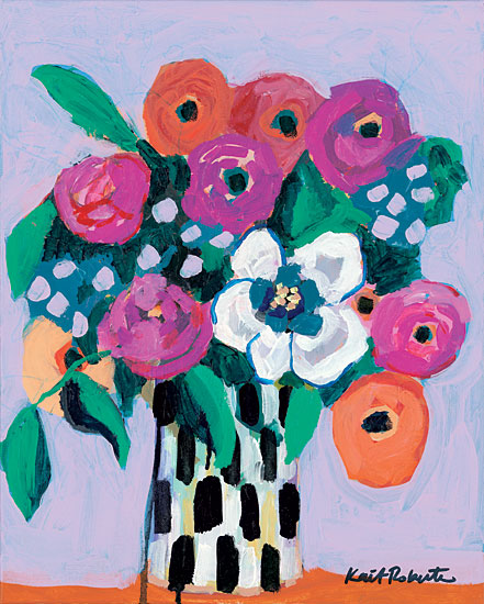 Kait Roberts KR228 - KR228 - Bouquet on Lilac  - 12x16 Abstract, Flowers, Vase, Contemporary, Bouquet from Penny Lane