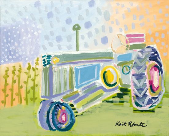 Kait Roberts KR233 - Farmer's Tan Abstract, Tractor, Farm, Field, Harvest from Penny Lane