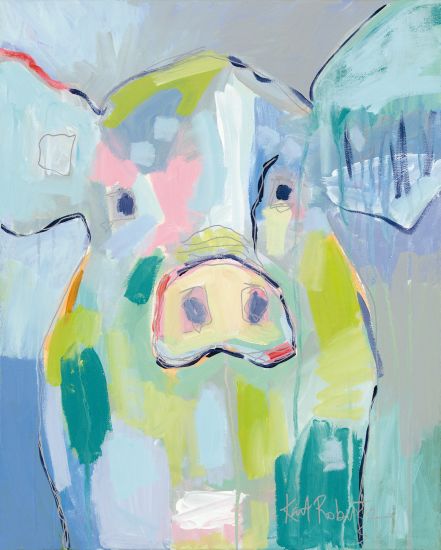 Kait Roberts KR236 - Millie Abstract, Pig, Multi-Colored, Farm from Penny Lane