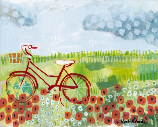 Kait Roberts KR237 - The Scenic Route Bike, Abstract, Bicycle, Flowers, Wildflowers from Penny Lane