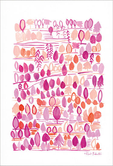 Kait Roberts KR258 - Dreaming of the Forest in the Morning Abstract, Pink and Orange from Penny Lane