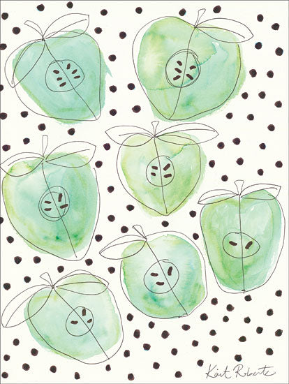 Kait Roberts KR281 - An Apple a Day - 12x16 Apples, Green Apples, Polka Dots, Kitchen from Penny Lane