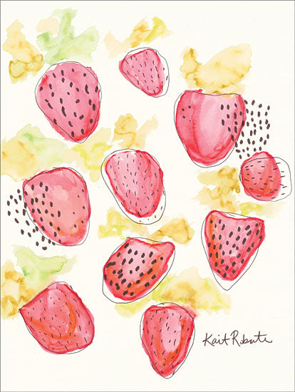 Kait Roberts KR289 - Strawberry Patch - 12x16 Strawberries, Fruit, Abstract, Kitchen from Penny Lane