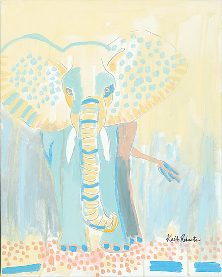 Kait Roberts KR310 - An Elephant Never Forgets  - 12x16 Abstract, Pastel Colors, Elephant from Penny Lane