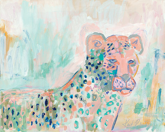 Kait Roberts KR311 - Cheetah Watch t - 16x12 Abstract, Pastel Colors, Cheetah from Penny Lane