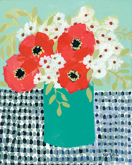 Kait Roberts KR347 - KR347 - Told You So - 12x16 Abstract, Flowers, Bouquet, Vase, Red and White Flowers, Botanical from Penny Lane