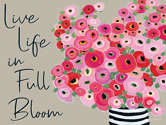 Kait Roberts KR403 - Live Life in Full Bloom - 16x12 Flowers, Pink Flowers, Vase, Live Life in Full Bloom from Penny Lane