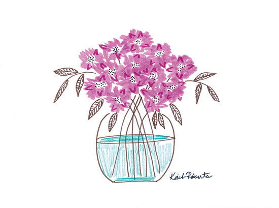 Kait Roberts KR424 - KR424 - Flower for Brooke       - 12x12 Flowers, Purple Flowers, Abstract, Vase, Botanical from Penny Lane