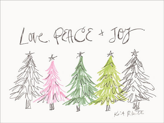 Kait Roberts KR439 - KR439 - Love, Peace & Joy - 16x12 Holidays, Christmas Trees, Abstract, Christmas, Love, Peace, Joy from Penny Lane