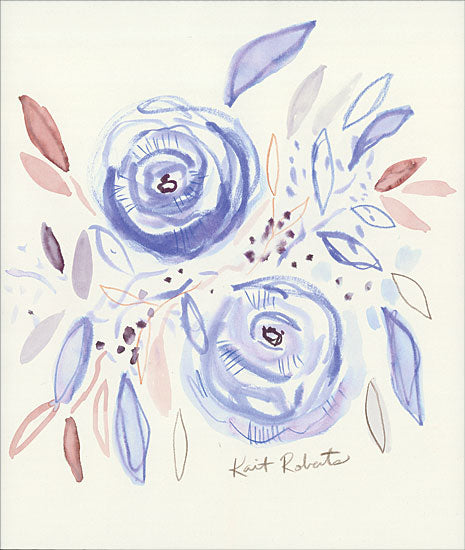 Kait Roberts KR479 - KR479 - Dance in the Rain - 12x16 Abstract, Flowers, Blue Flowers from Penny Lane