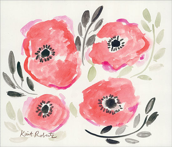 Kait Roberts KR489 - KR489 - Poppies in Punch - 16x12 Flowers, Abstract, Blooms from Penny Lane