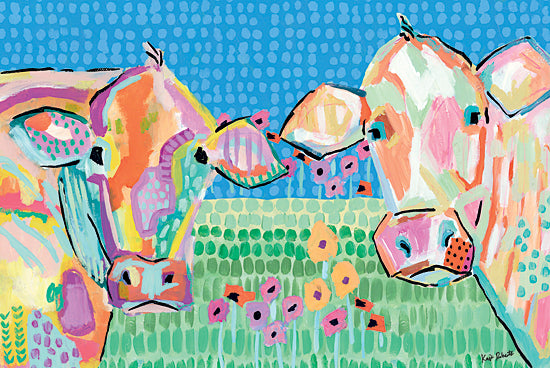 Kait Roberts KR495 - KR495 - Moo Series:  Lucy & Peggy - 18x9 Cows, Farm, Abstract, Rainbow Colors from Penny Lane