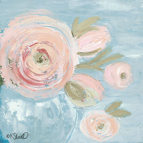 Kate Sherrill KS123 - KS123 - Joyful Blooms - 12x12 Abstract, Flowers, Pink Flowers, Contemporary from Penny Lane