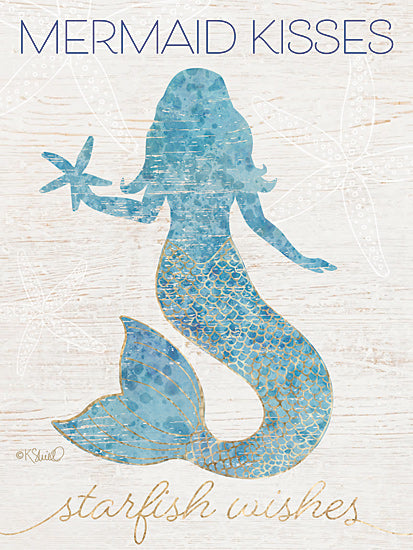 Kait Roberts KS124 - KS124 - Mermaid Kisses - 12x16 Mermaid, Coastal, Starfish, Nautical, Signs from Penny Lane
