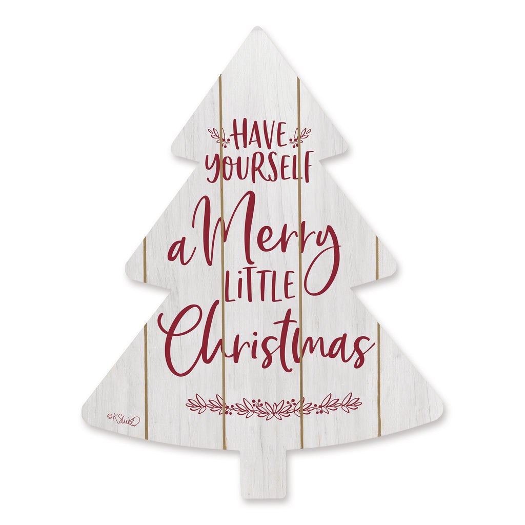 Kate Sherrill KS141TREE - KS141TREE - Merry Little Christmas - 14x18 Signs, Songs, Merry Little Christmas, Christmas Tree, Wood Planks, Typography from Penny Lane