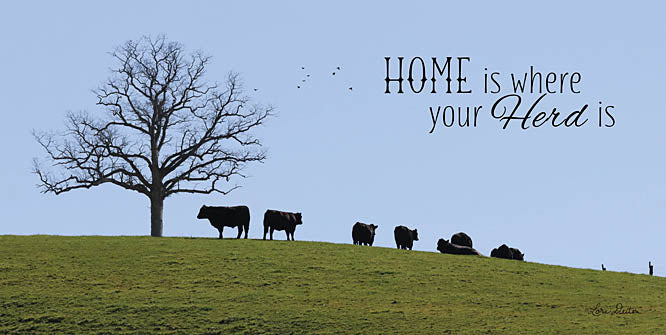 Lori Deiter LD1151 - Home Is Where Your Herd Is - Cow, Trees, Home, Farm, Grazing from Penny Lane Publishing