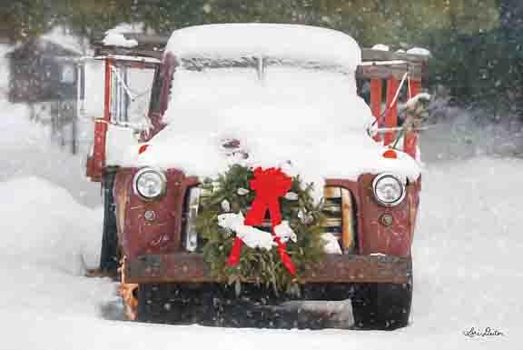 Lori Deiter LD1185 - Christmas Farm Truck - Truck, Wreath, Snow, Holiday from Penny Lane Publishing
