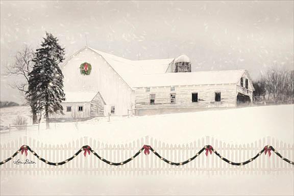 Lori Deiter LD1187 - Snowy Barn on a Hill - Barn, Snow, Fence, Farm from Penny Lane Publishing