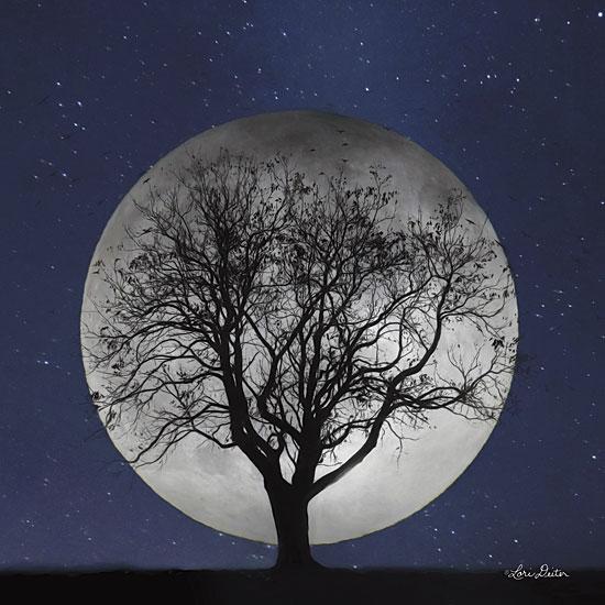Lori Deiter LD1190 - Full Moon - Full Moon, Silhouette, Tree, Stars from Penny Lane Publishing