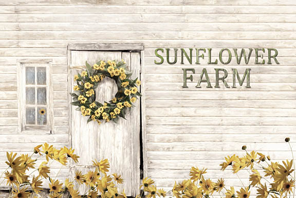 Lori Deiter LD1202 - Sunflower Farm - Sunflowers, Farm, Wreath, Yellow Flowers, Barn from Penny Lane Publishing
