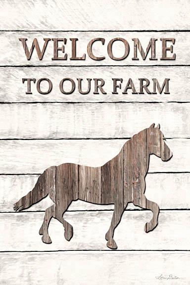 Lori Deiter LD1208 - Horse Welcome to Our Farm - Horse, Farm, Wood Planks, Welcome from Penny Lane Publishing