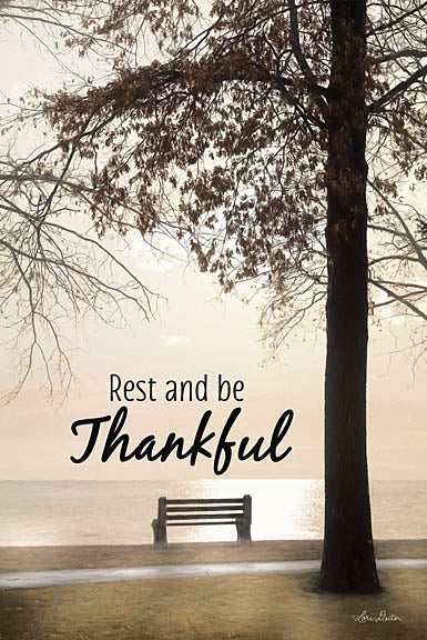 Lori Deiter LD1241 - Rest and Be Thankful - Park Bench, Tree, Path, Sepia, Thankful from Penny Lane Publishing