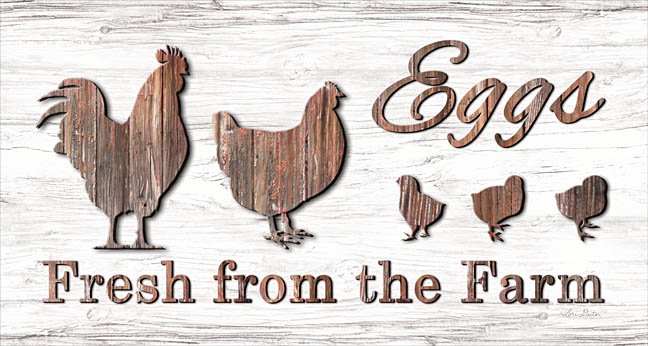 Lori Deiter LD1245 - Farm Fresh Eggs - Rooster, Chickens, Chicks, Eggs, Farm, Wood from Penny Lane Publishing