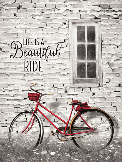 Lori Deiter LD1264 - Life is a Beautiful Ride Life is a Beautiful Ride, Red Bike, Peeling Paint, Building from Penny Lane
