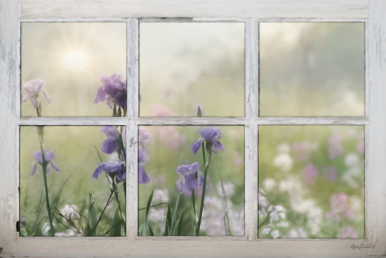 Lori Deiter LD1377 - Framed Flowers  Window, Window Frame, Wildflowers, Flowers, Purple from Penny Lane