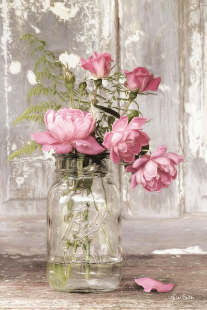 Lori Deiter LD1432 - LD1432 - The True Rose    - 12x18 Still Life, Photography, Flowers, Vase, Pink Flowers from Penny Lane