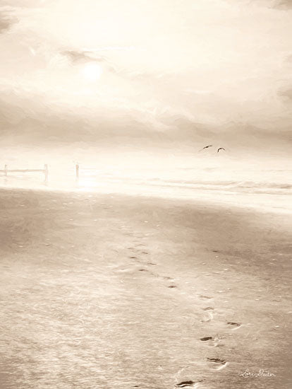 Lori Deiter LD1437 - Bleached Sunrise  Sand, Beach, Coastline, Footprints, Sepia, Walk on the Beach from Penny Lane