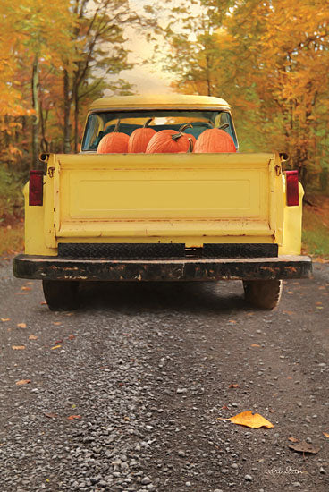 Lori Deiter LD1497 - Yellow Pumpkin Hauler Truck, Pumpkins, Road, Autumn from Penny Lane