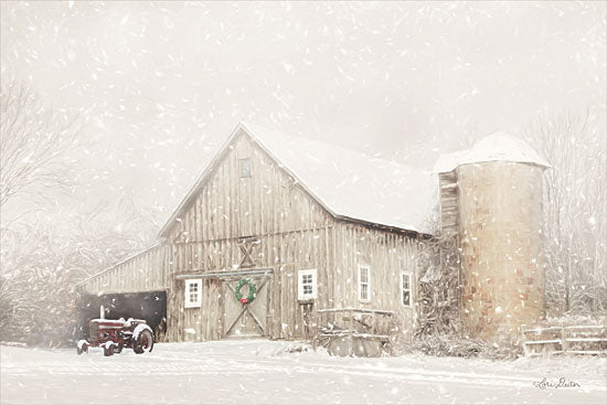 Lori Deiter LD1514 - NY Winter Barn - 18x12 Barn, Snow, Tractor, Farm, Winter, Holidays from Penny Lane
